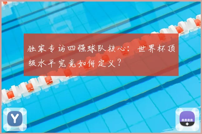 独家专访四强球队核心:世界杯顶级水平究竟如何定义?